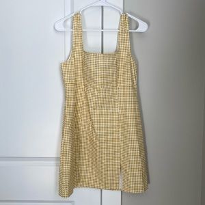 yellow checkered mini dress
